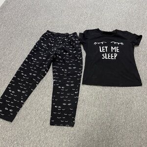 Women's Black "Let Me Sleep" Pajama Set